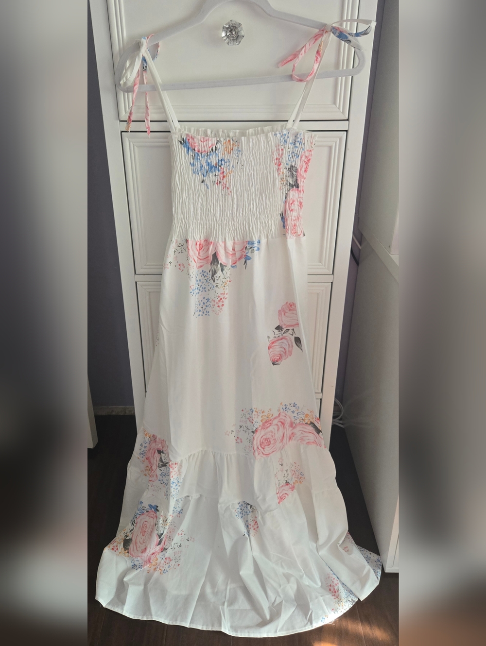 Cellabie White Floral Maxi Dress Size M